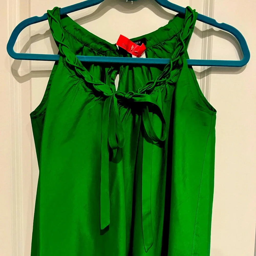 Jcrew green silk top - Picture 1 of 5